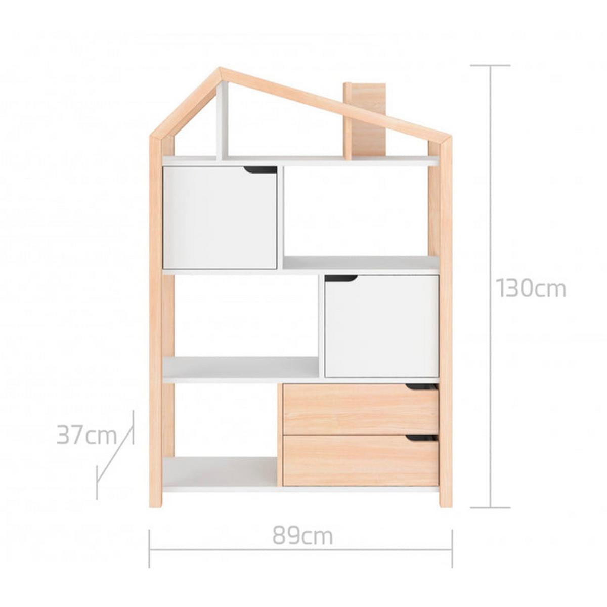 BÜCHERREGAL Holz und Weiß - Braun, Holzwerkstoff (89/130/31cm) - Petits-meubles
