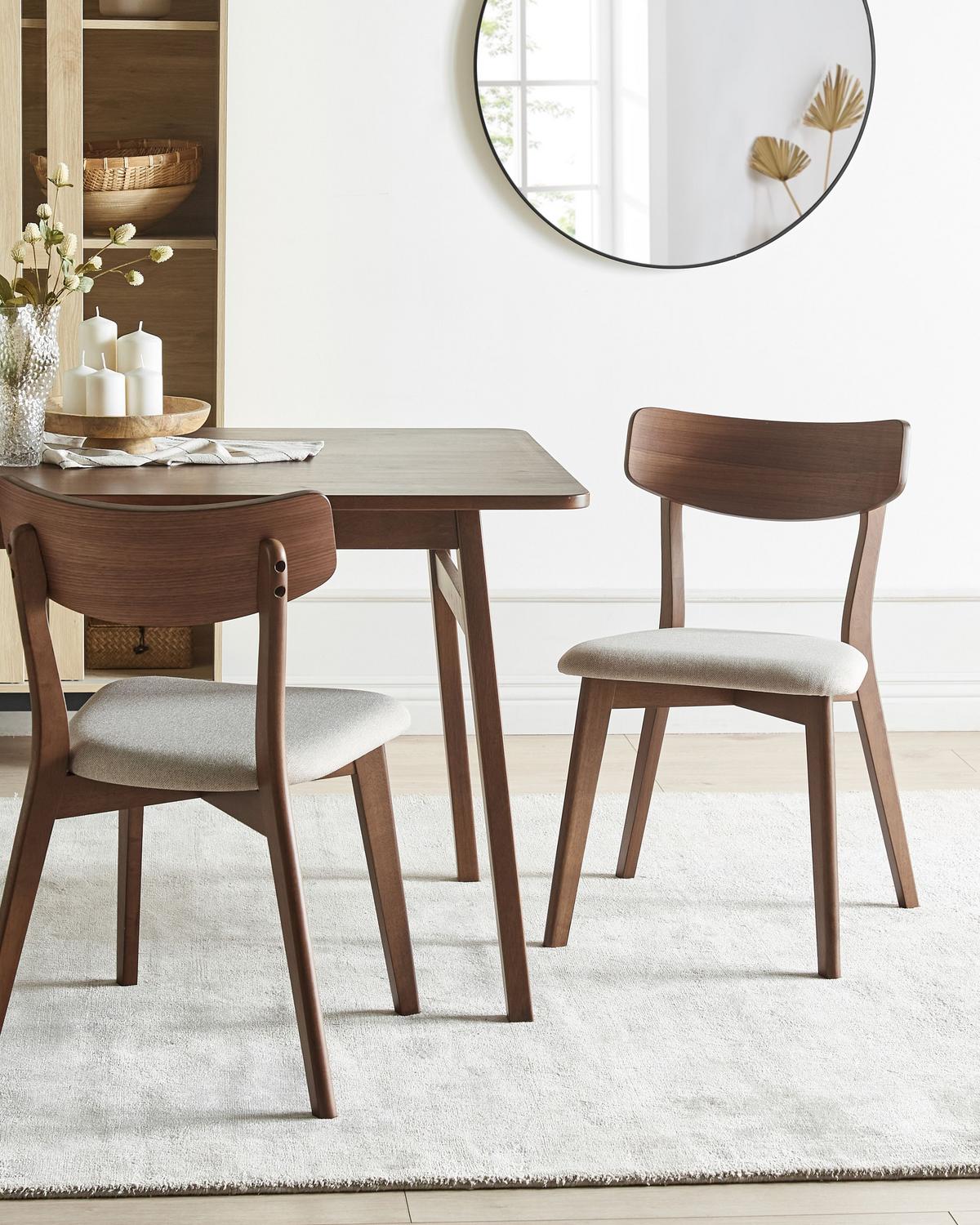 ESSZIMMERSTUHL 2er-Set Braun Hope - Beige/Braun, Holz (51/77/49cm) - Beliani