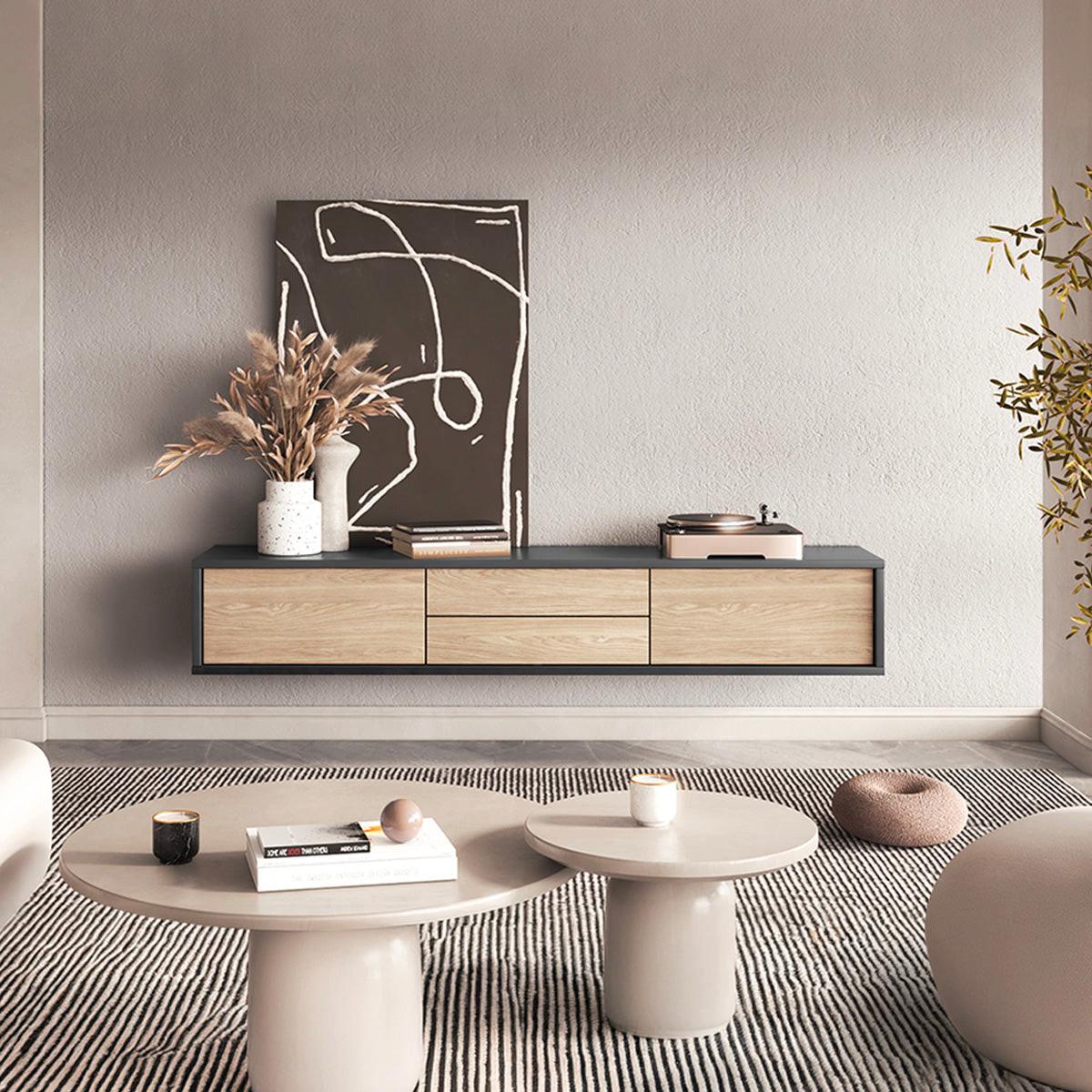 TV-MÖBEL Idra Holz und Grau - Braun, Holzwerkstoff (180/32/36cm) - Petits-meubles