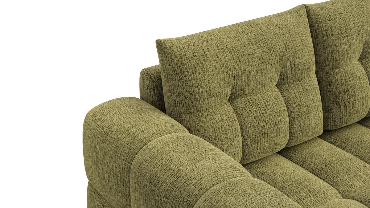 SOFA CLOUDI 2-Sitzer, olivgrün - Schwarz/Olivgrün, Holz/Textil (181/89/104cm) - Wozimo