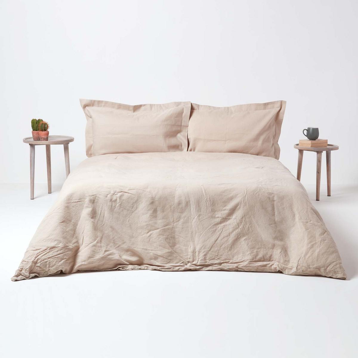 KISSENBEZUG Leinen mit Stehsaum - Beige, Textil (50/90cm) - Homescapes