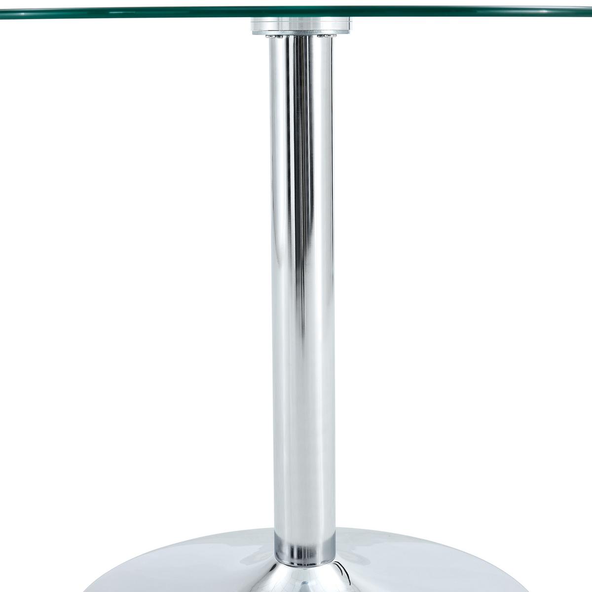 ESSTISCH Ø 85 cm Runder in Glas & Silber - Eichefarben, Glas (85/85/76cm) - Urban Meuble
