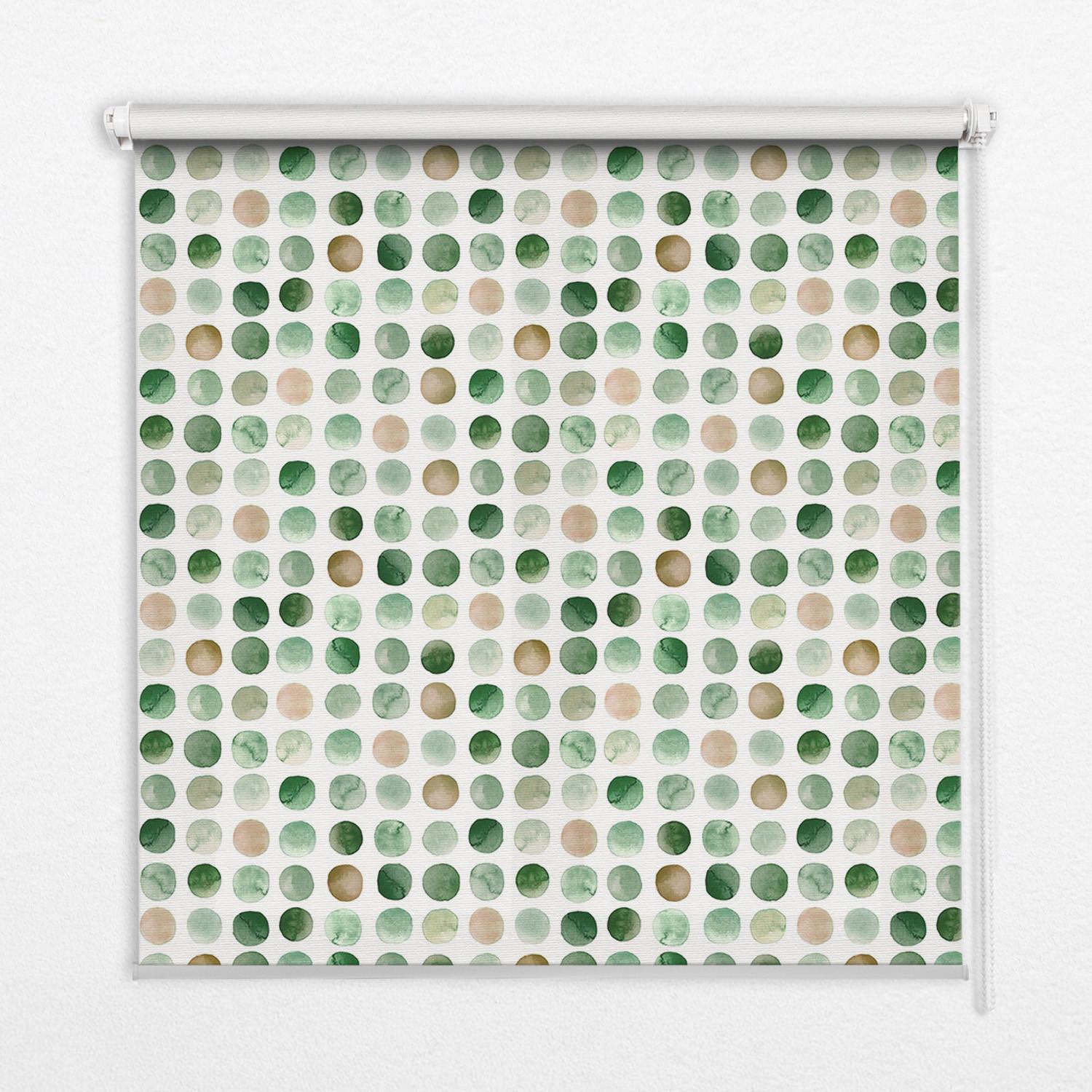 INNENROLLO - Fensterrollo - Rollo - 60x40 cm - Grüne Kreise - Grün, Kunststoff (60/140/0.5cm) - TULUP