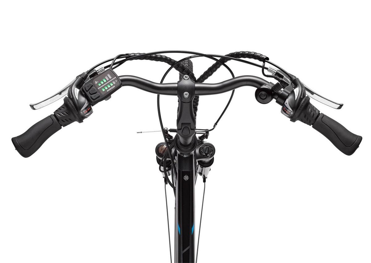 E-BIKE XT481 Trekking Elektrofahrrad 21-Gang Shimano Kettenschaltung, Pedelec, 10Ah, 36V Akku - Anthrazit, Metall (110cm) - Telefunken