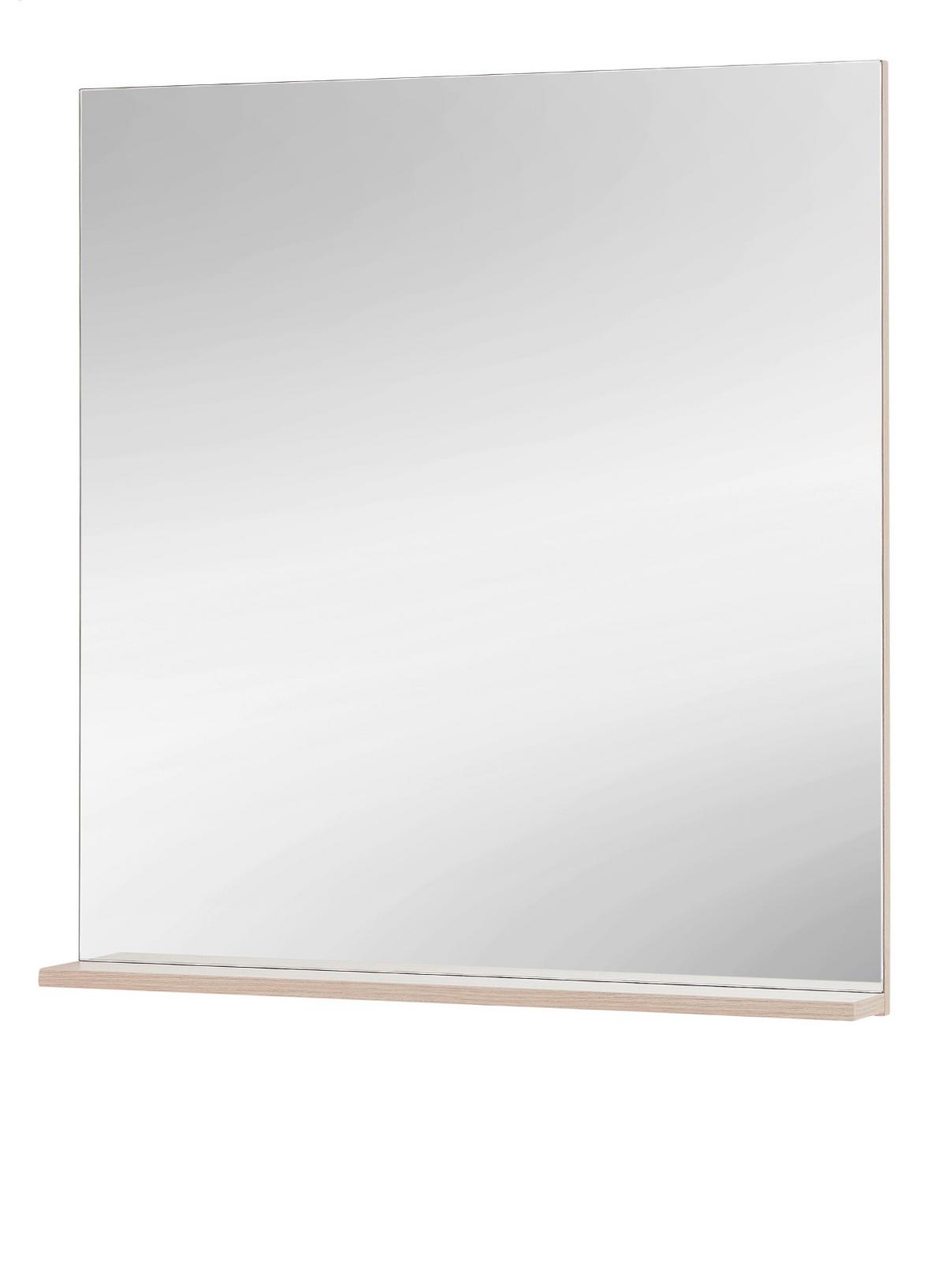 WANDSPIEGEL Eiche mit Ablage Garderobenspiegel 75 x 80 cm - Eichefarben, Glas/Holzwerkstoff (75/80/10cm) - Furn.Design