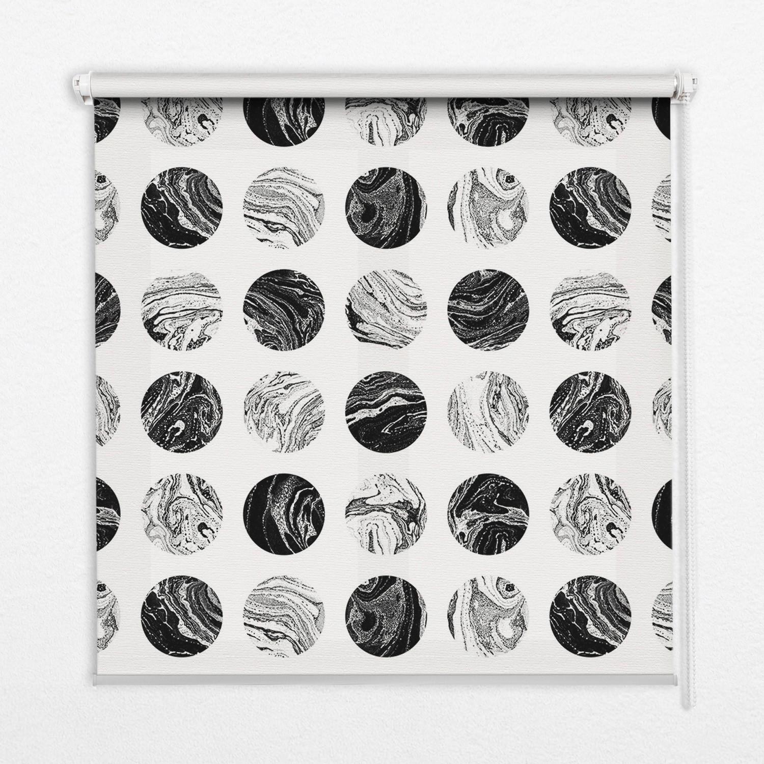 INNENROLLO - Fensterrollo - Rollo - 100x140 cm - Granite Wheels - Schwarz, Kunststoff (100/140/0.5cm) - TULUP