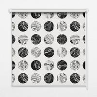 INNENROLLO - Fensterrollo - Rollo - 100x140 cm - Granite Wheels - Schwarz, Kunststoff (100/140/0.5cm) - TULUP