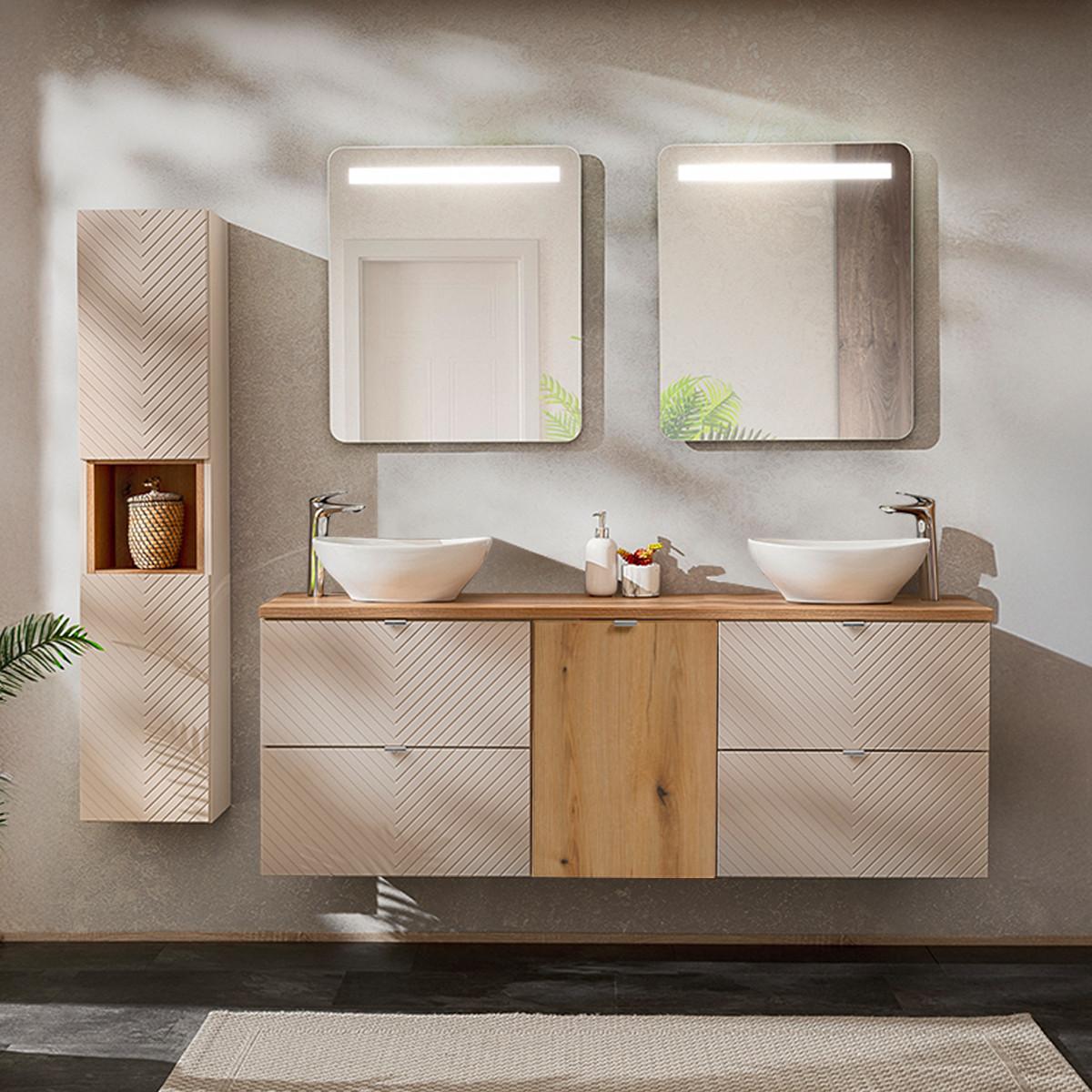 DOPPELWASCHTISCH 160.4cm Manoa Kaschmir - Beige, Holzwerkstoff (160.4/59/40cm) - Petits-meubles