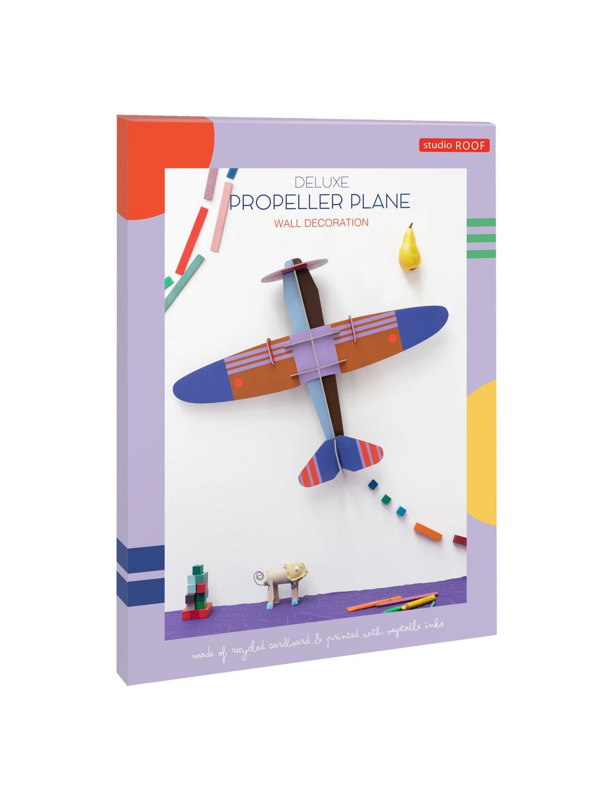 WANDDEKO Vintage-Papierflugzeug 15/58 cm - Multicolor, Wellpappe (15/58/74cm) - Studio Roof