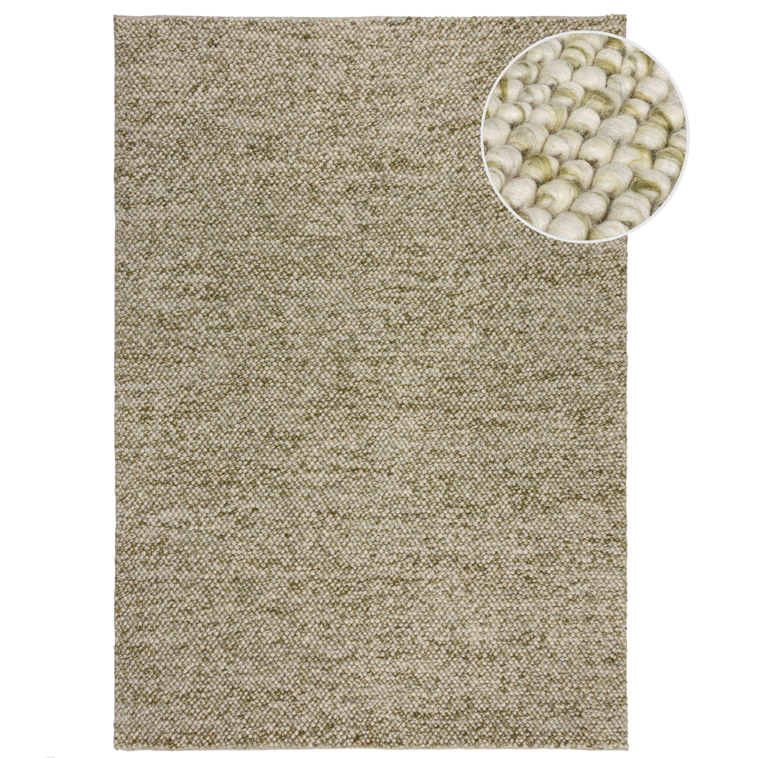 TEPPICH aus Wolle handgewebt MEDWAY in Grün, einfarbig, 160 x 230 cm - Grün, Textil (230/160cm) - KADIMA DESIGN