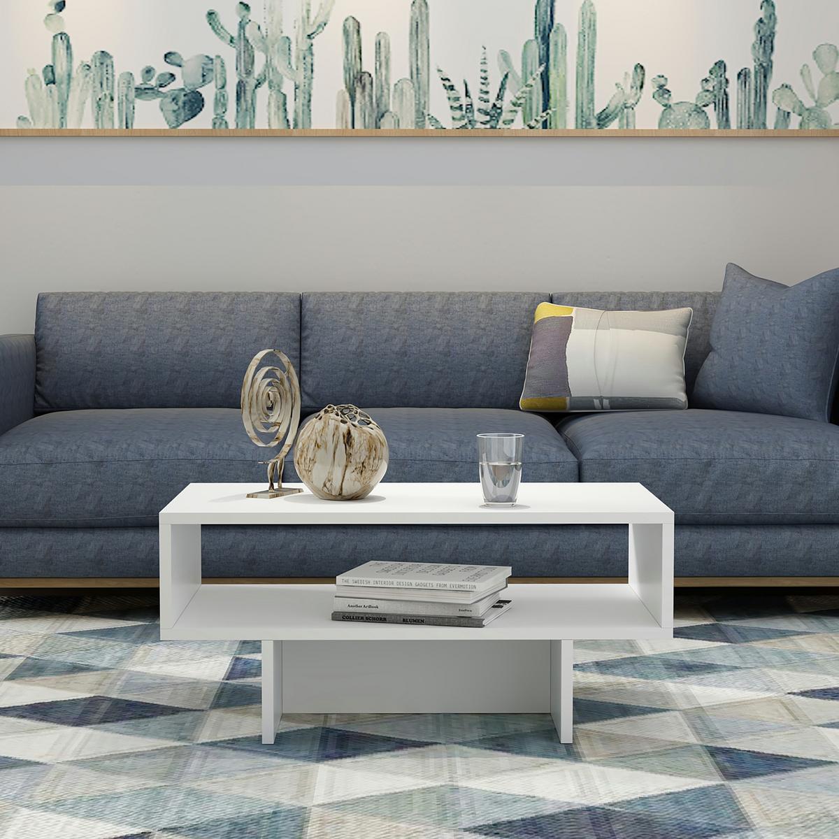 COUCHTISCH Mjölby 80/45/37 - Weiß, Holzwerkstoff (45/80/37cm) - [en.casa]