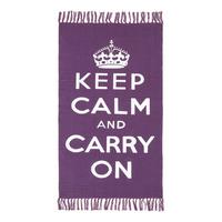 BAUMWOLLTEPPICH Keep Calm and Carry On 60/100 cm - Lila, Textil (60/100cm) - Homescapes