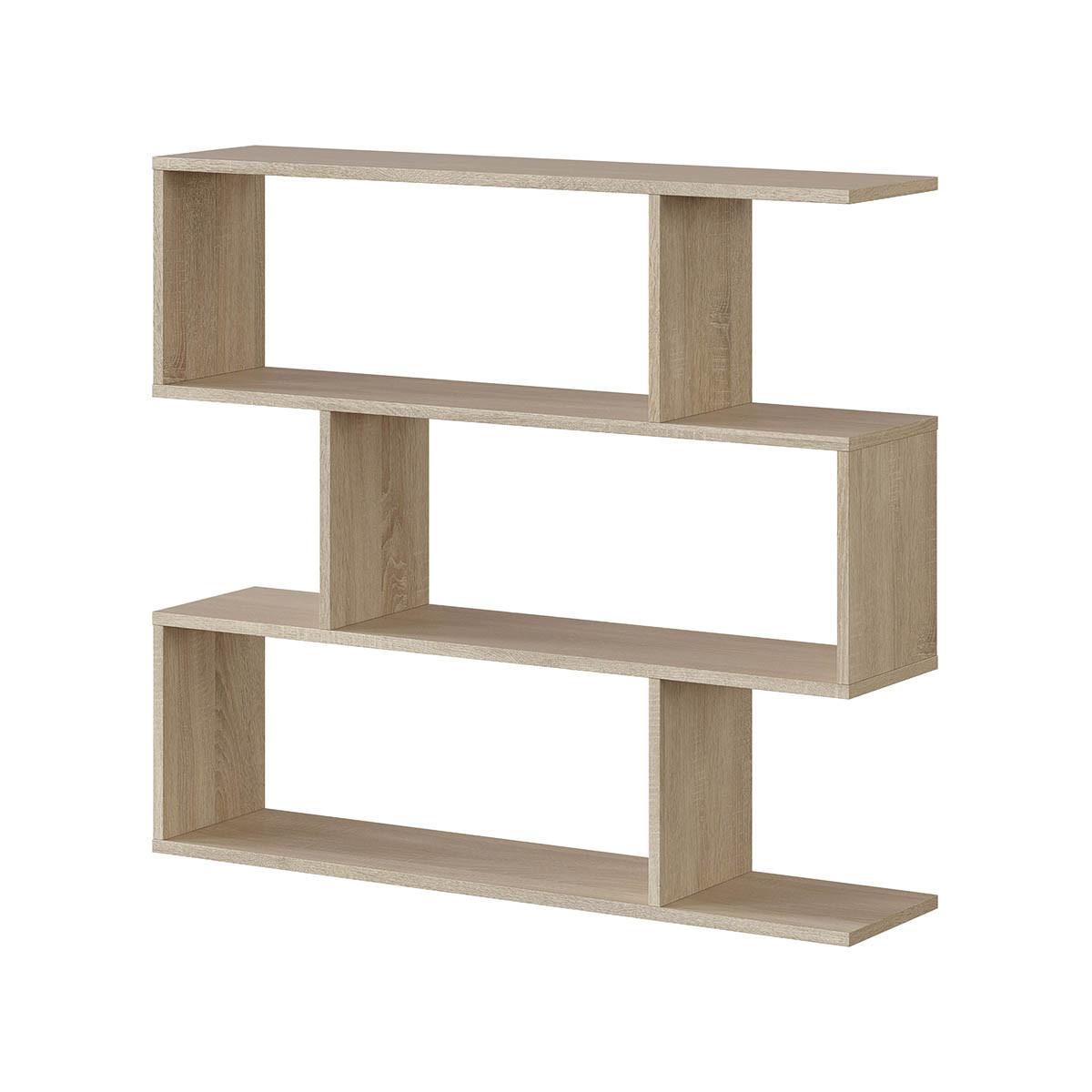 REGAL mit 3 Ebenen L110 cm - Athena - Eiche Artisan, Holzwerkstoff (24/97/11.5cm) - Calicosy