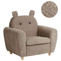 KINDERSESSEL Nilpferd Bouclé Braun Maribo - Braun, Textil (61/59/44cm) - Beliani