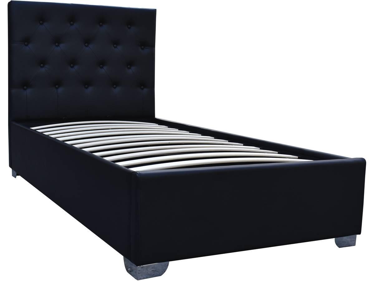 BETT tino Schwarz - Schwarz, Textil (190/90cm) - Habitat Garten