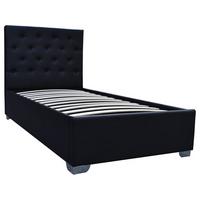 BETT tino Schwarz - Schwarz, Textil (190/90cm) - Habitat Garten
