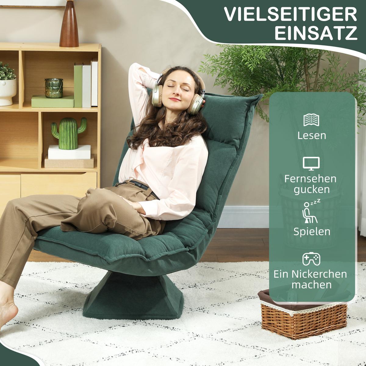 BODENSTUHL Polyester Grün - Grün, Kunststoff (62/95/70cm) - HOMCOM