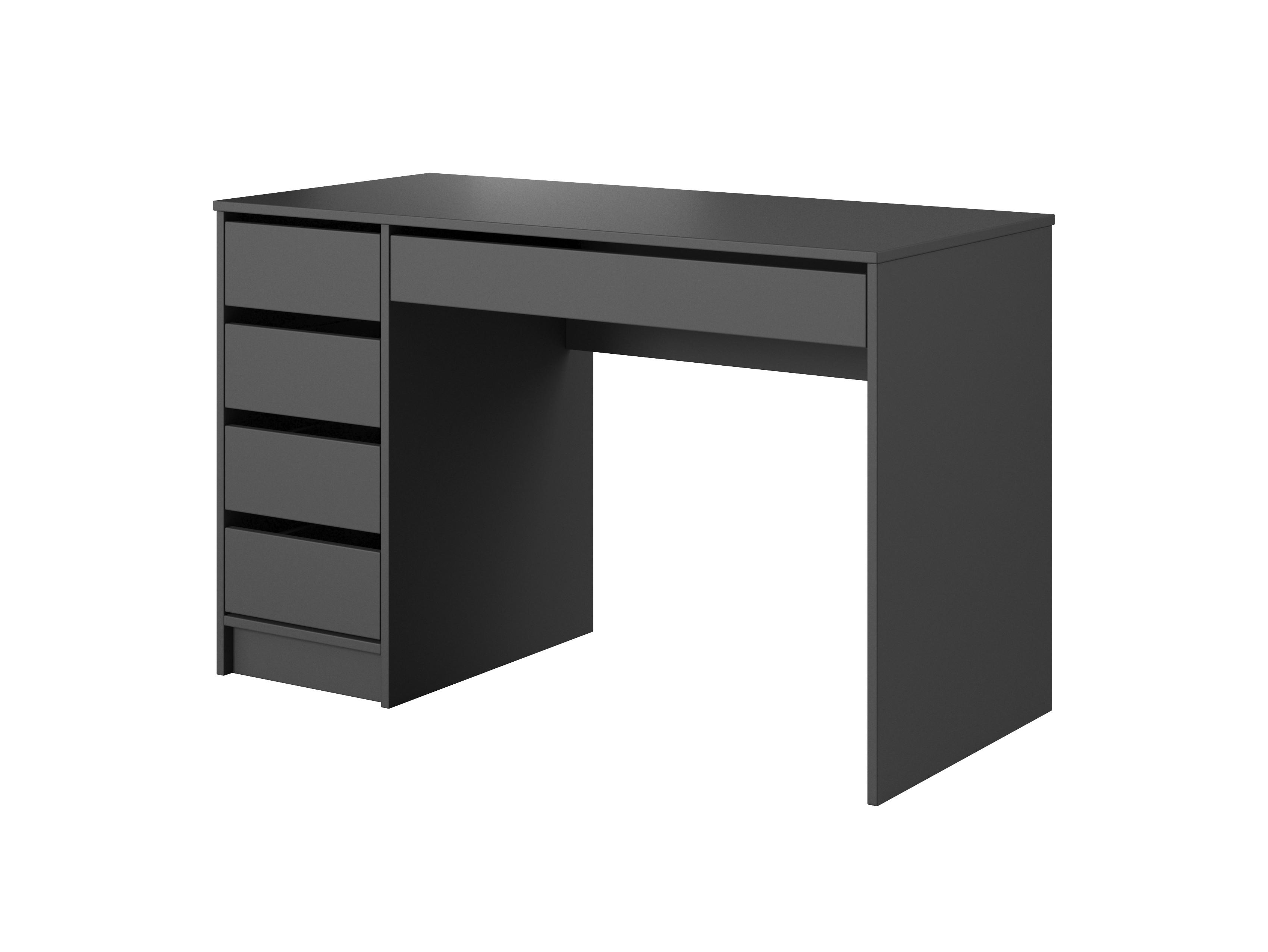 KONSOLENTISCH LIA 120/142,2/55 cm mit Spiegel und Schubladen, Anthrazit - Anthrazit, Holzwerkstoff (55/120/142.2cm) - MASSENO