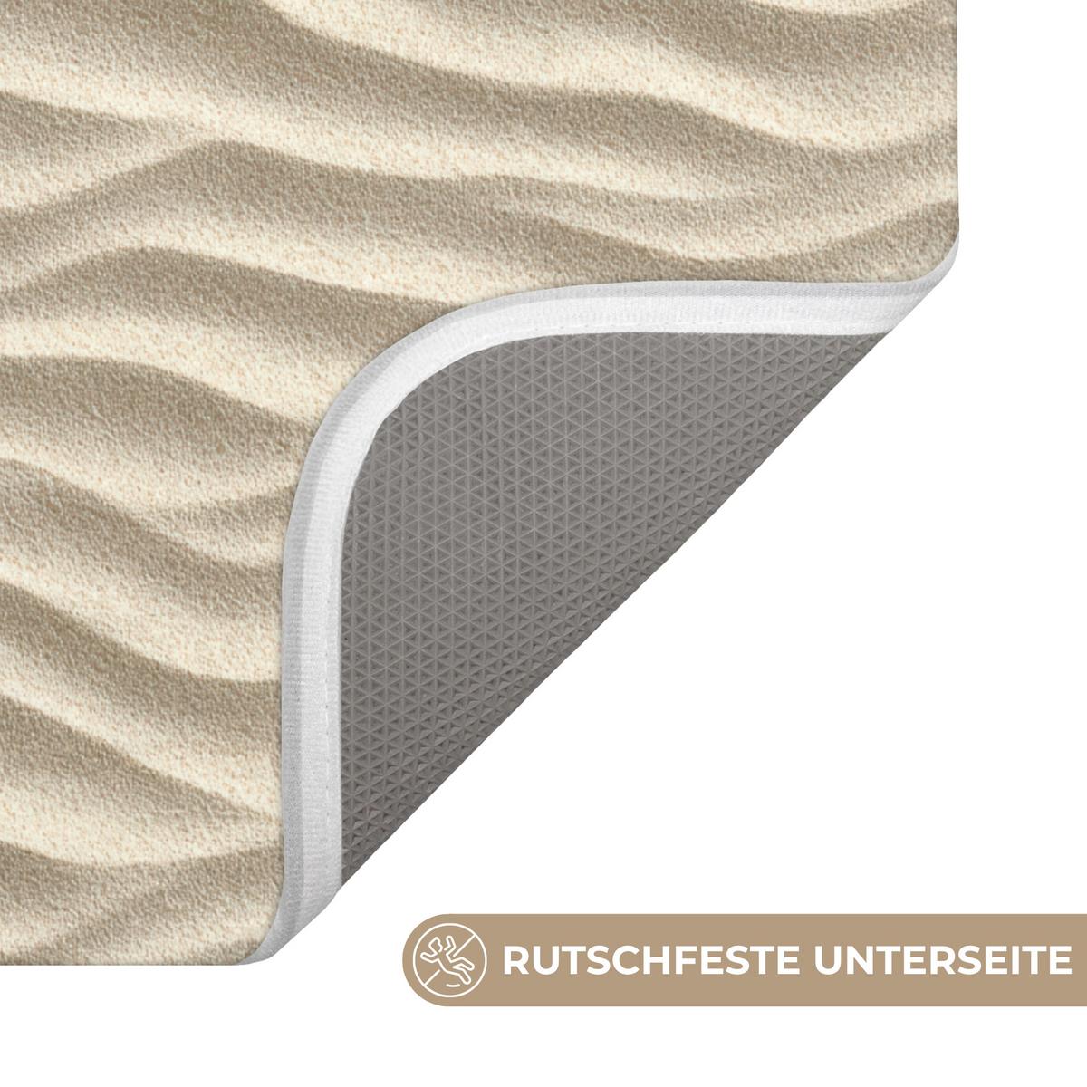 WC-VORLEGER Sand - Wellen - Beige WC Teppich 50x80 cm - Beige, Textil (50/1cm) - OnlyWow