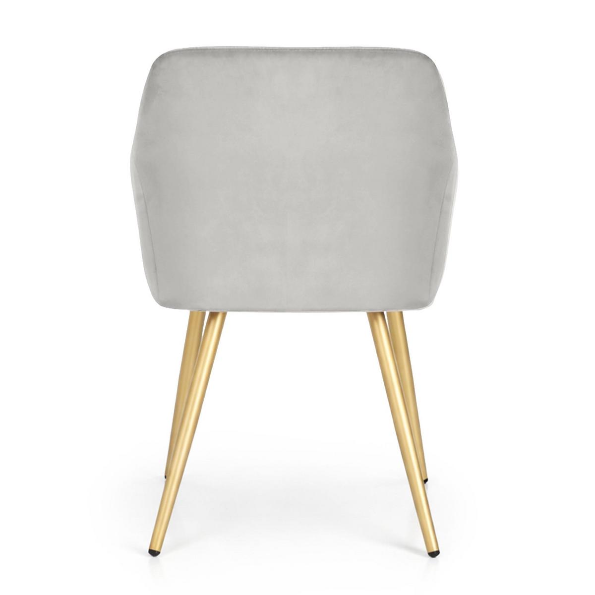 POLSTERSTUHL 2er Set, Metallbeine Grau, Gold 54,5/83/58 - Grau, Textil (55/83/51cm) - RAUMHIRSCH FURNITURE
