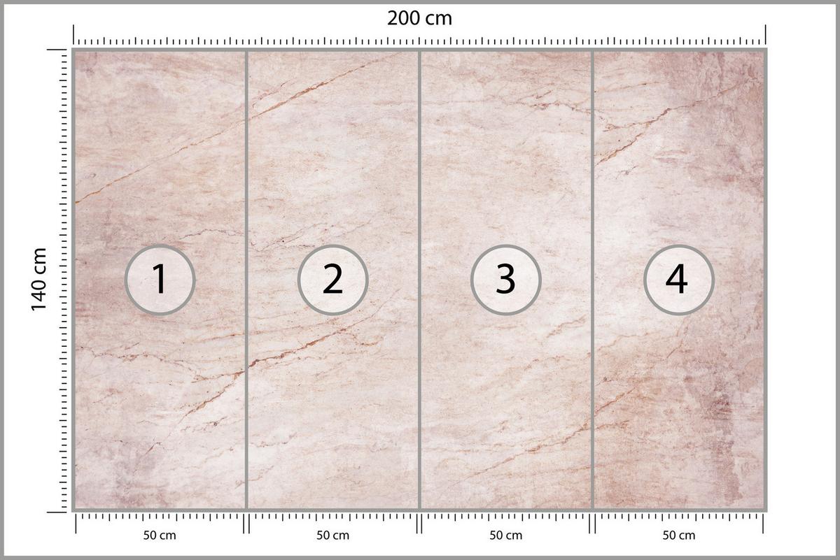 FOTOTAPETE für Wohnzimmer Beton Abstraktion 200x140 - Rosa, Papier (200/140cm) - Muralo