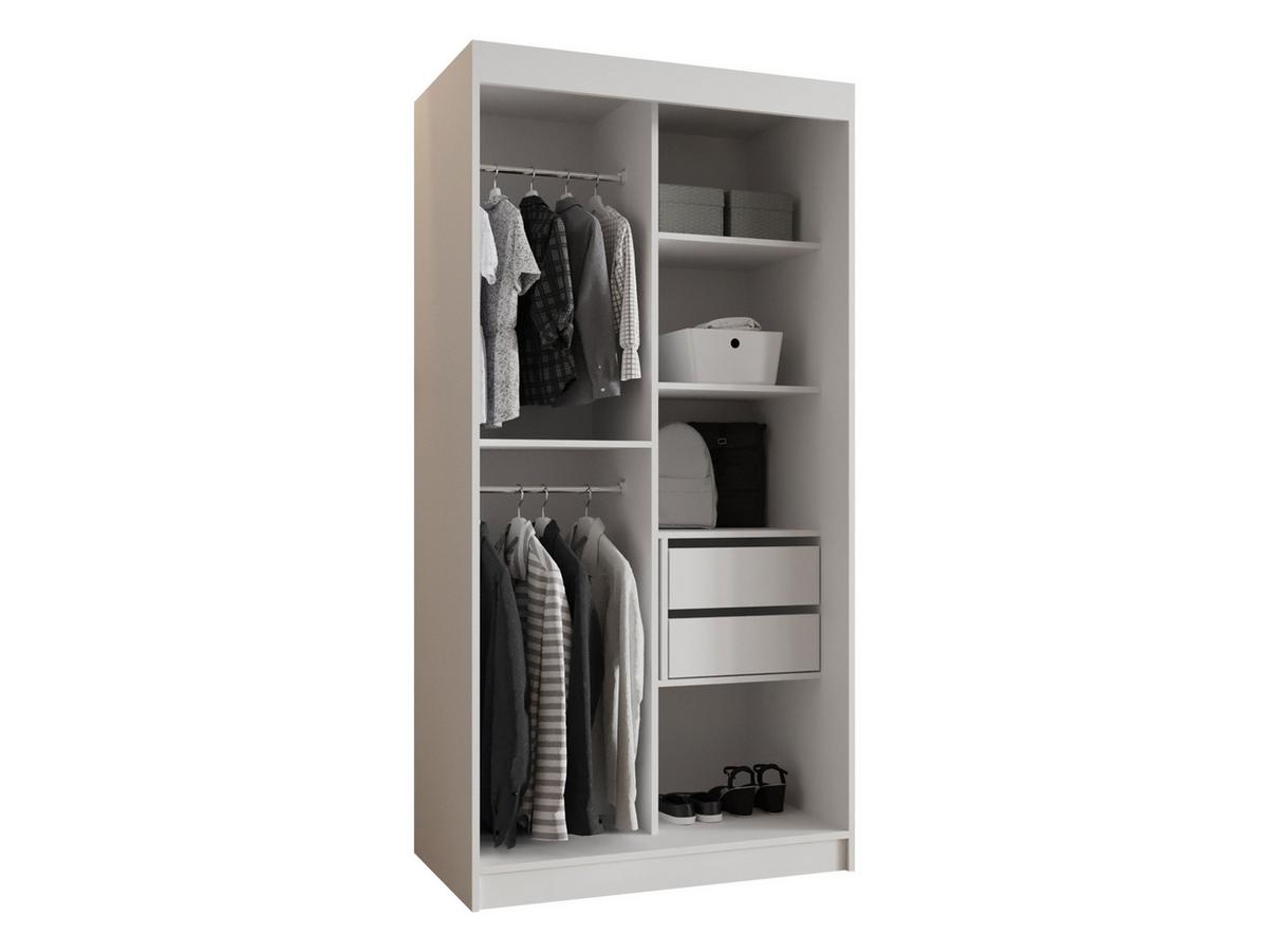 SCHWEBETÜRENSCHRANK Selfie 100 cm mit Schubladen - Silberfarben/Nussbaumfarben, Holzwerkstoff/Kunststoff (100/200/62cm) - MIRJAN24