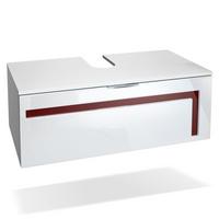 WASCHBECKENUNTERSCHRANK Aloha Absetzungen in Bordeaux Hochglanz - Bordeaux, Holzwerkstoff (96/36/51cm) - Vladon
