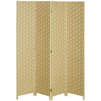 PARAVENT 4 TLG. 160 x 170 cm aus Wellenfaser für Wohnzimmer Braun - Braun, Papier (1.5/169.5/159.5cm) - HOMCOM