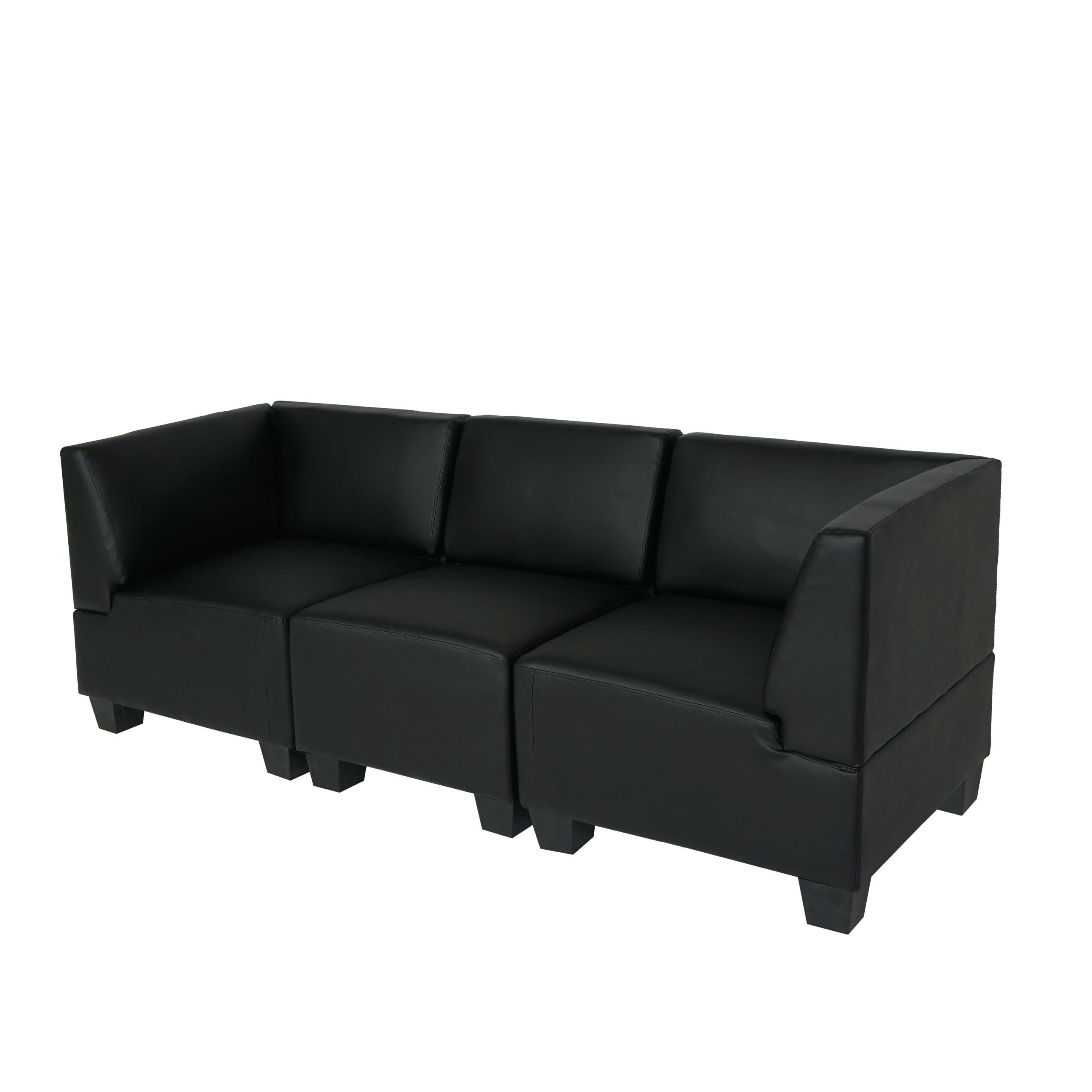 MODULAR 3-SITZER SOFA Schwarz - Schwarz, Textil (197/76/72cm) - MCW