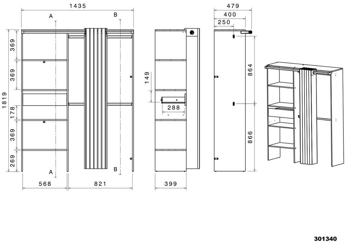 KINDERZIMMER SET Parisot Sleep 3-tlg. Holzdekor Weiß/Eiche - Eichefarben/Weiß, Kunststoff (100/1/200cm) - 58aufmkessel