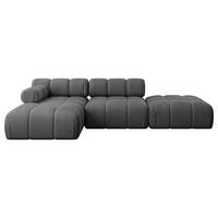 ECKSOFA modulares Sofa Lizur-L1 - 285x160x70 cm Dunkelgrau Velours - Dunkelgrau, Holzwerkstoff/Textil (285/160cm) - ALTDECOR
