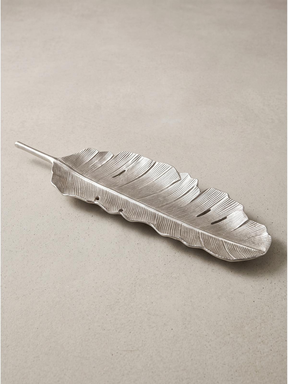 DEKOSCHALE SUBIACO, Aluminium, handgefertigt, Silber, 80 x 26 x 5 cm - Silberfarben, Metall (5cm) - KADIMA DESIGN