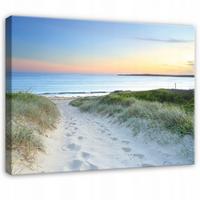 LEINWANDBILD Strand Meer Blau 120x80 cm - Multicolor, Holzwerkstoff (120/80cm) - Wallarena