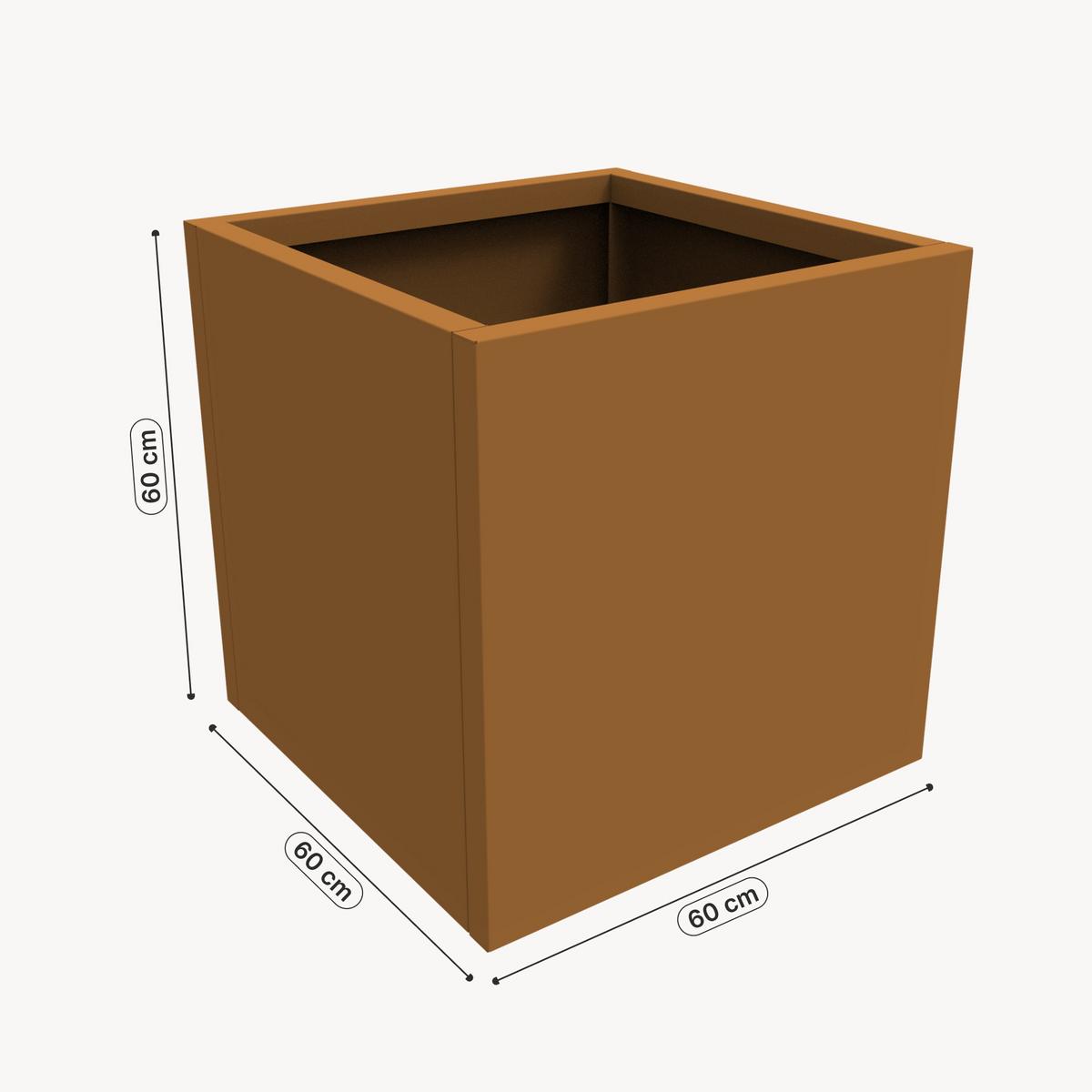PFLANZKÜBEL Vaargel - Braun, Metall (60/60/60cm) - casa.pro