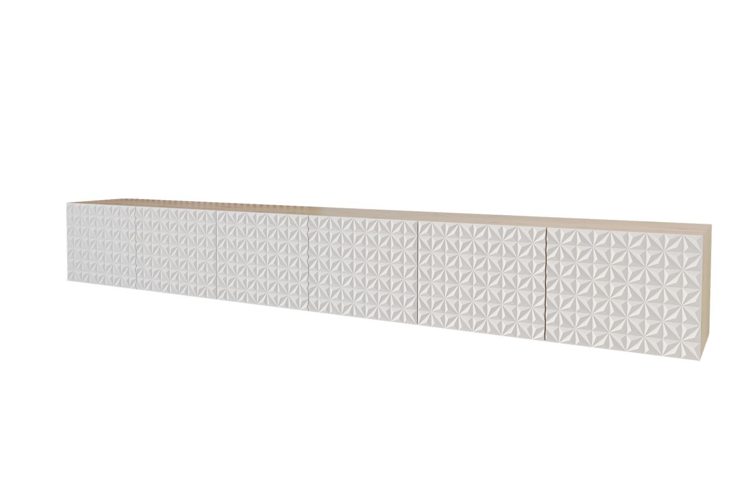 LOWBOARD VIRA-W 3x100x40x40 cm - Artisan / Weiß - Weiß, Holzwerkstoff (300/40/40cm) - ALTDECOR