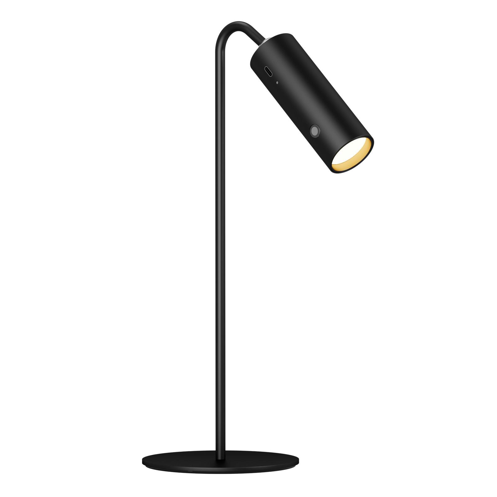 SCHREIBTISCHLAMPE LED dimmbar kabellos Schwarz 33/12/12 cm - Schwarz, Metall (33/12/33cm) - EMKE