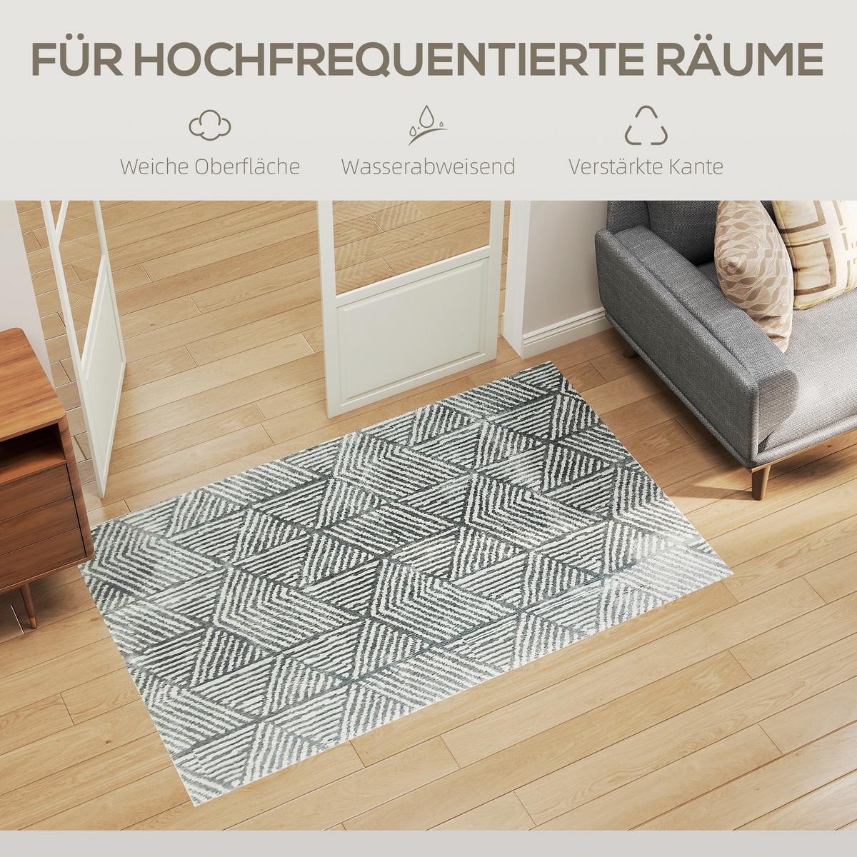 TEPPICH Polypropylen Dunkelgrau - Dunkelgrau, Kunststoff (80/150cm) - HOMCOM