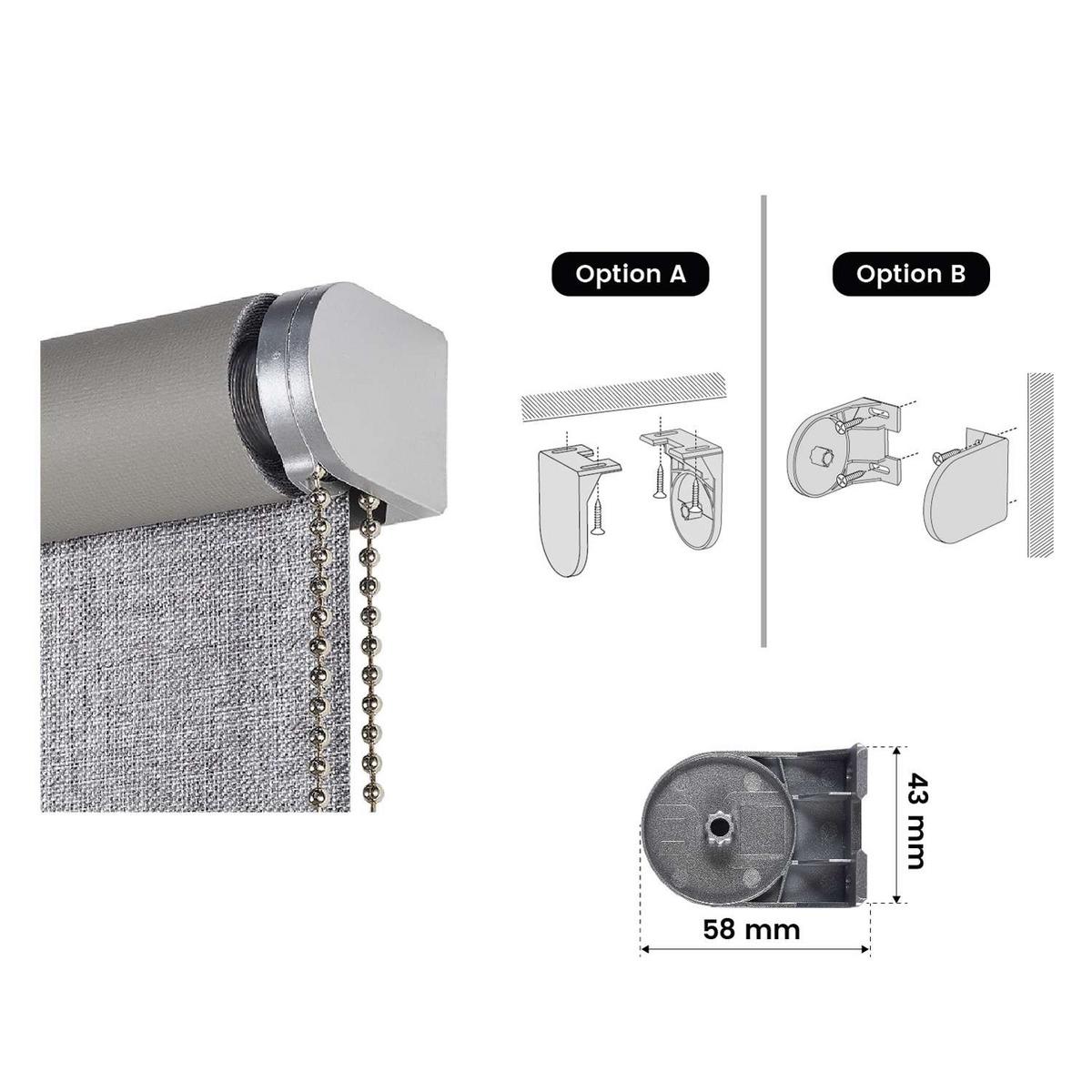 VERDUNKELUNGSROLLO Grau 120x250 cm - Grau, Kunststoff (120/250cm) - STORESDECO