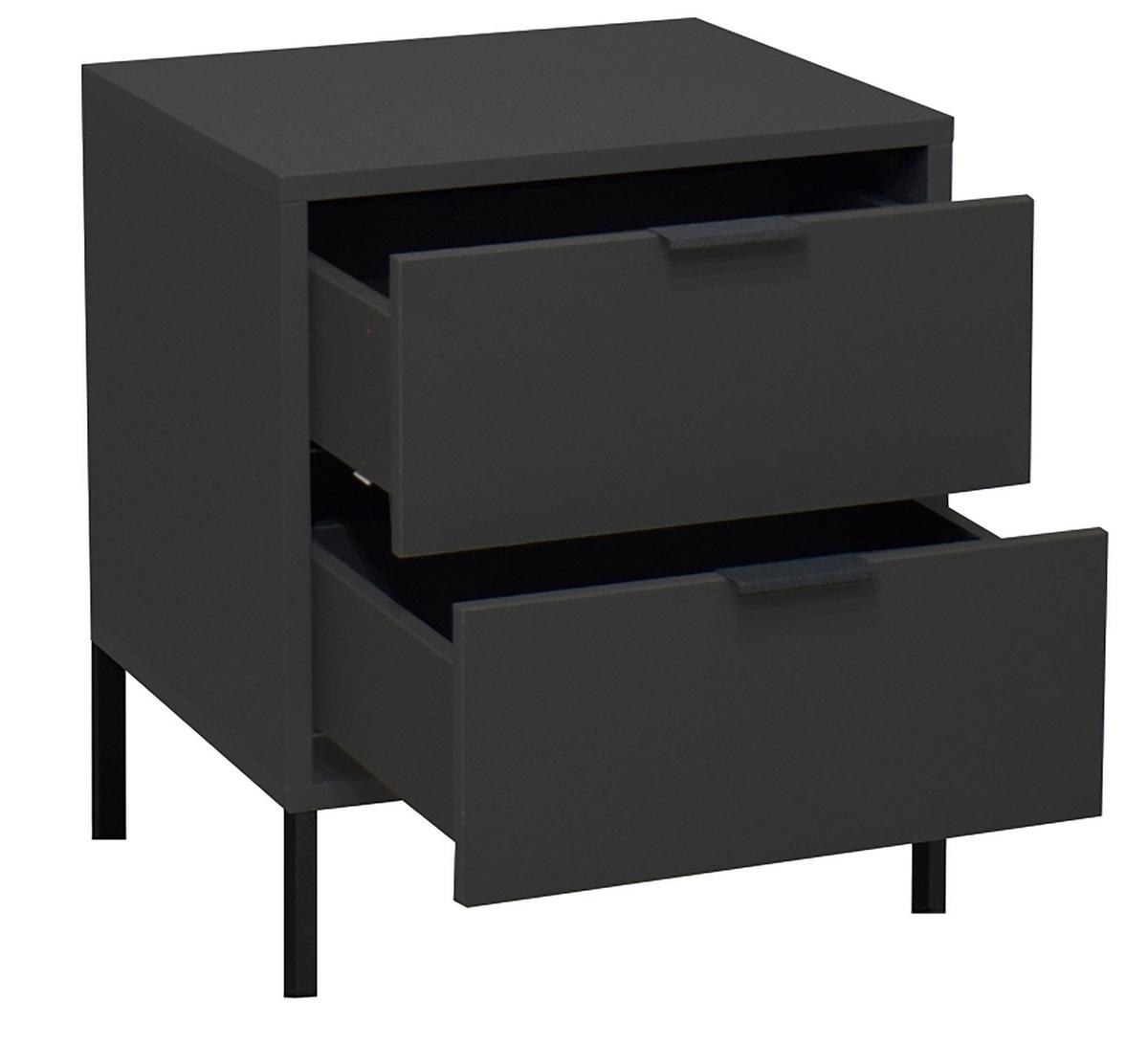 KOMMODE Erna 51x45x62 Anthrazit matt Lack - Anthrazit, Holzwerkstoff (51/62/45cm) - 58aufmkessel