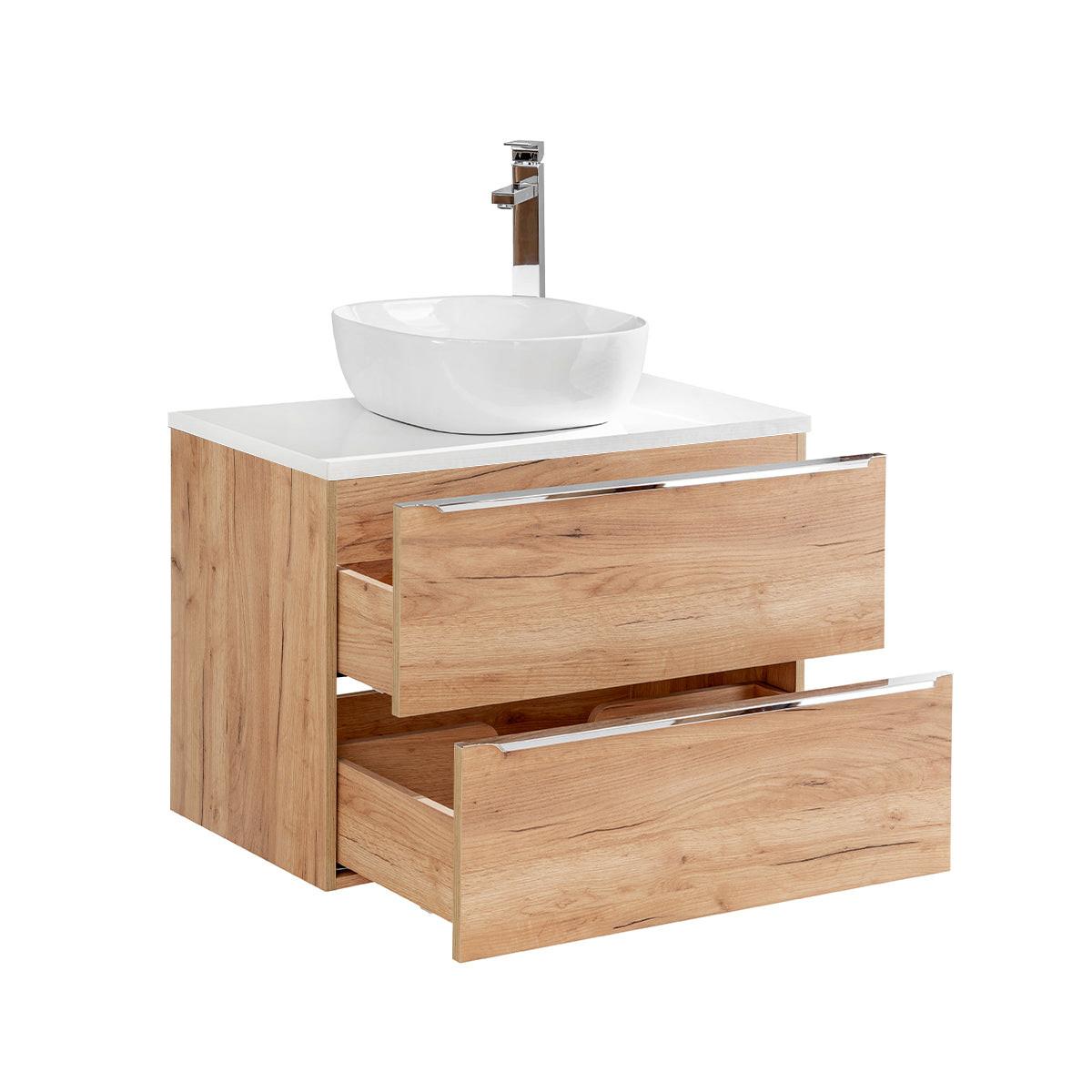 BADMÖBEL 80.4cm April 2er-Set Holz - Braun, Holzwerkstoff (80.4/59/46cm) - Petits-meubles