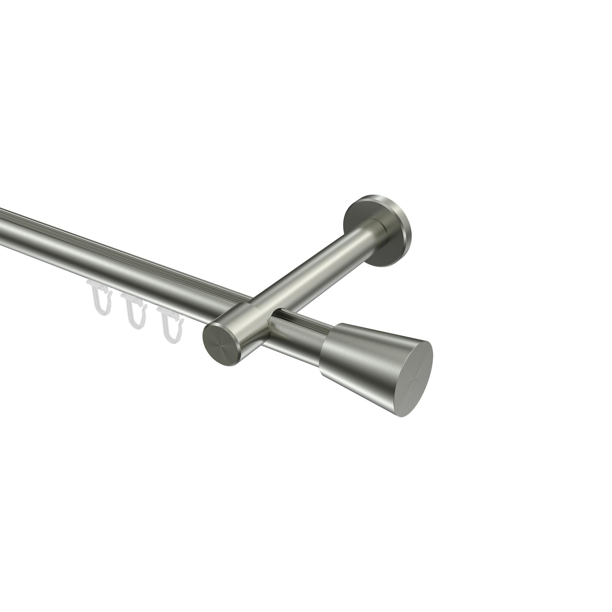GARDINENSTANGE INNENLAUF Prestige Sitra 260 cm (geteilt in 2 x 130 cm), 1-läufig, 20 mm Ø Edelstahl-Optik - Edelstahlfarben, Metall (260cm) - INTERDECO