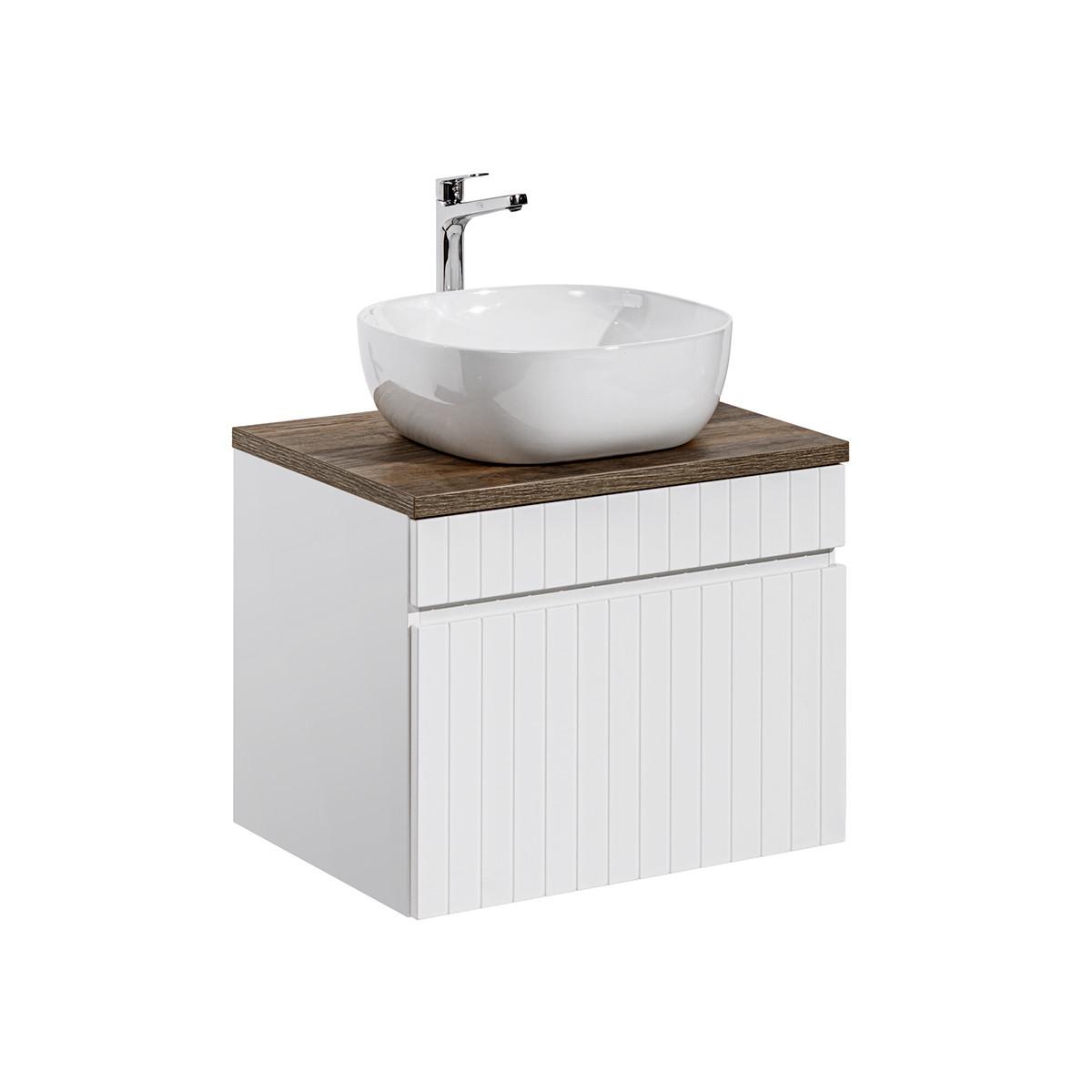 BADMÖBEL 60cm Zelie 2er-Set Weiß - Weiß, Holzwerkstoff (60/48/46cm) - Petits-meubles