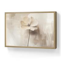 WANDLEUCHTE MIT AKKU Blume - Beige - Farbe - Schatten 60x40 cm - Beige, Holzwerkstoff (60/40/8cm) - OnlyWow