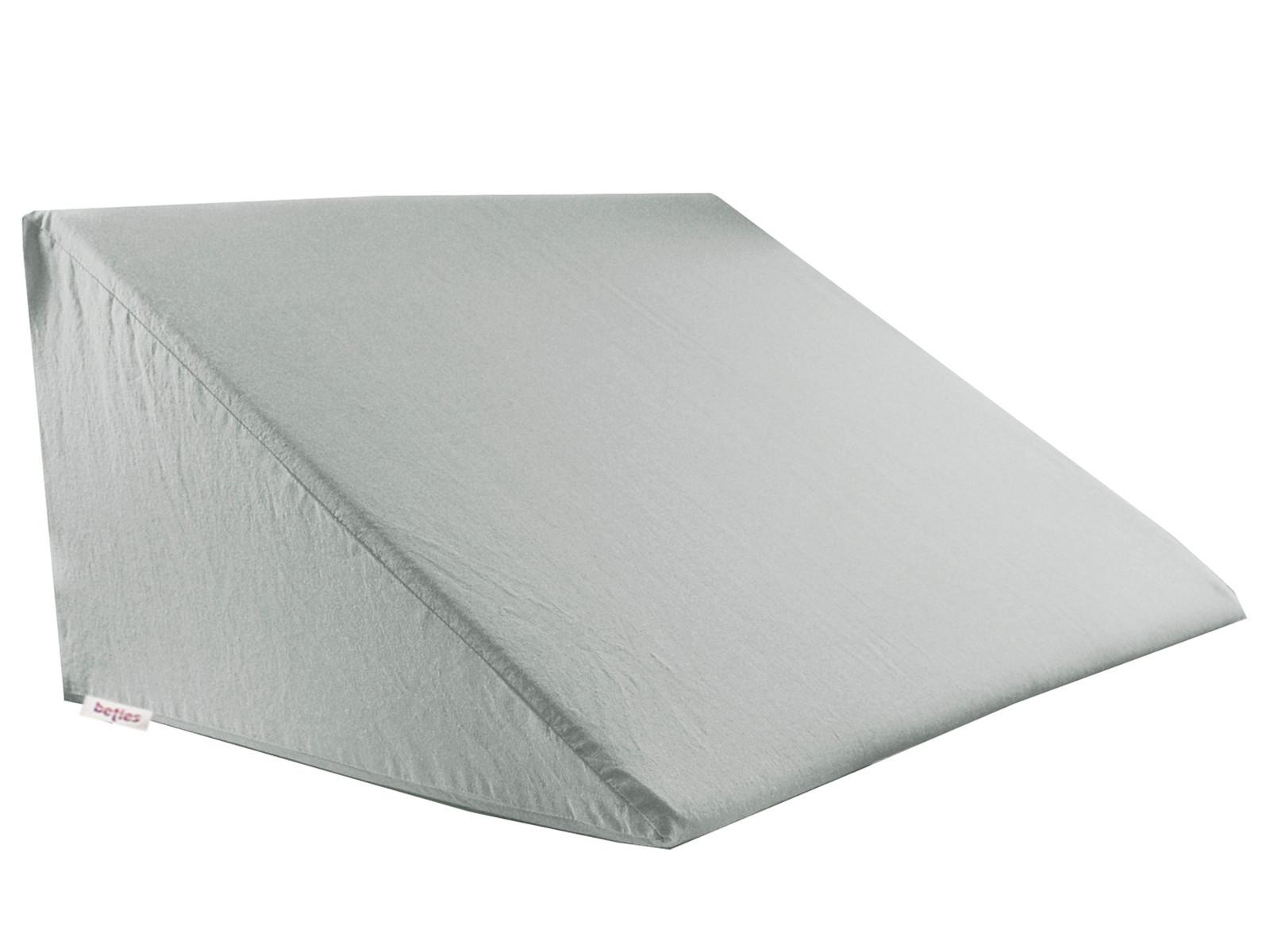KEILKISSENBEZUG Basic 100% Baumwolle grau 62/49/30 cm - Grau, Textil (62/49cm) - beties Heimtextil