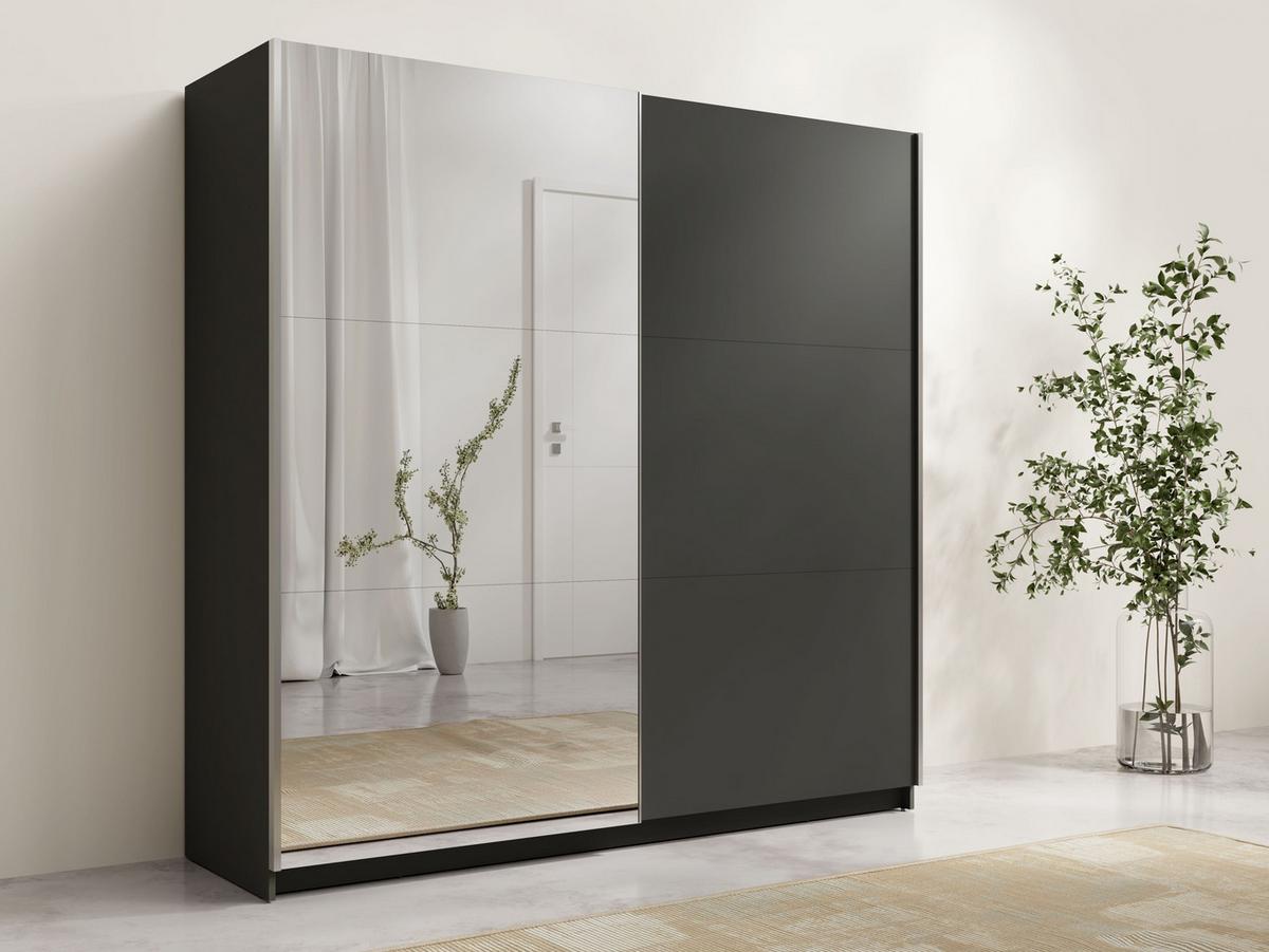 KLEIDERSCHRANK Graphit 151/207/55 - Graphitfarben, Holzwerkstoff (151/207/55cm) - RAUMHIRSCH FURNITURE