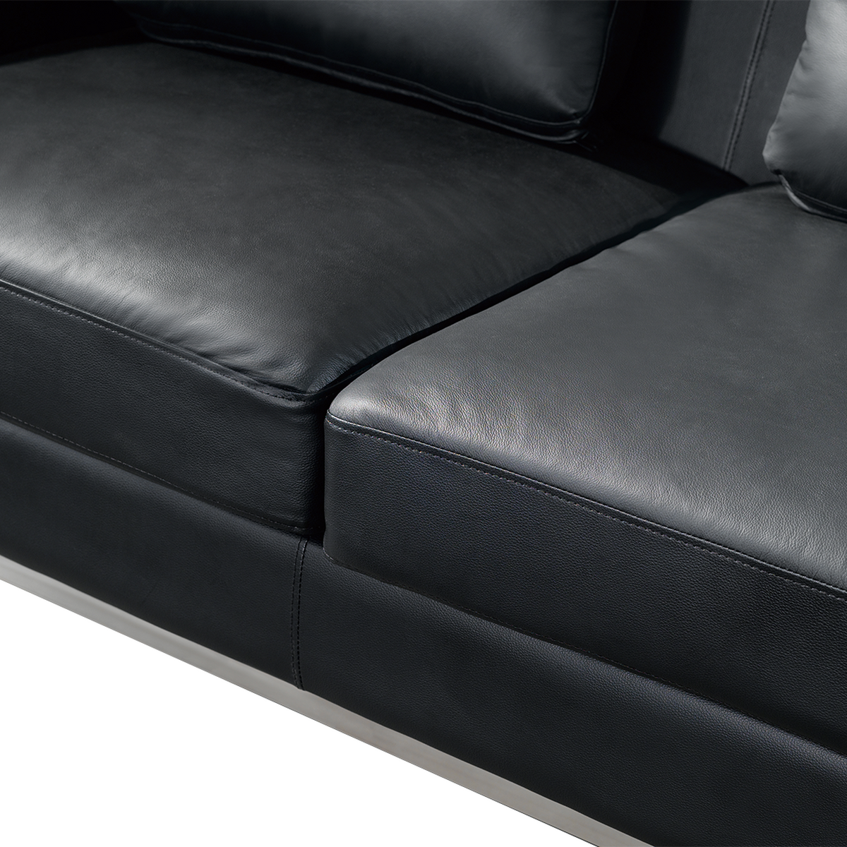 ECKSOFA Leder Schwarz linksseitig Oslo - Schwarz, Leder/Fell (270/151cm) - Beliani