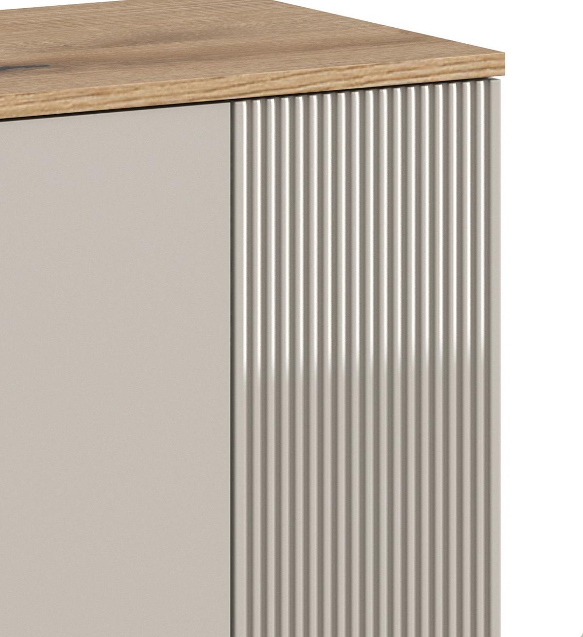 GARDEROBENBANK Kaschmir Sand und Eiche 80 cm, Schuhbank mit 4 Fächern - Kaschmir/Eichefarben, Holzwerkstoff/Kunststoff (80/48/36cm) - Inn.Furn