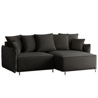 ECKSOFA MARCO Rechts, mit Schlaffunktion und Bettkasten, Anthrazit - Anthrazit, Textil/Metall (221/148cm) - Idohome