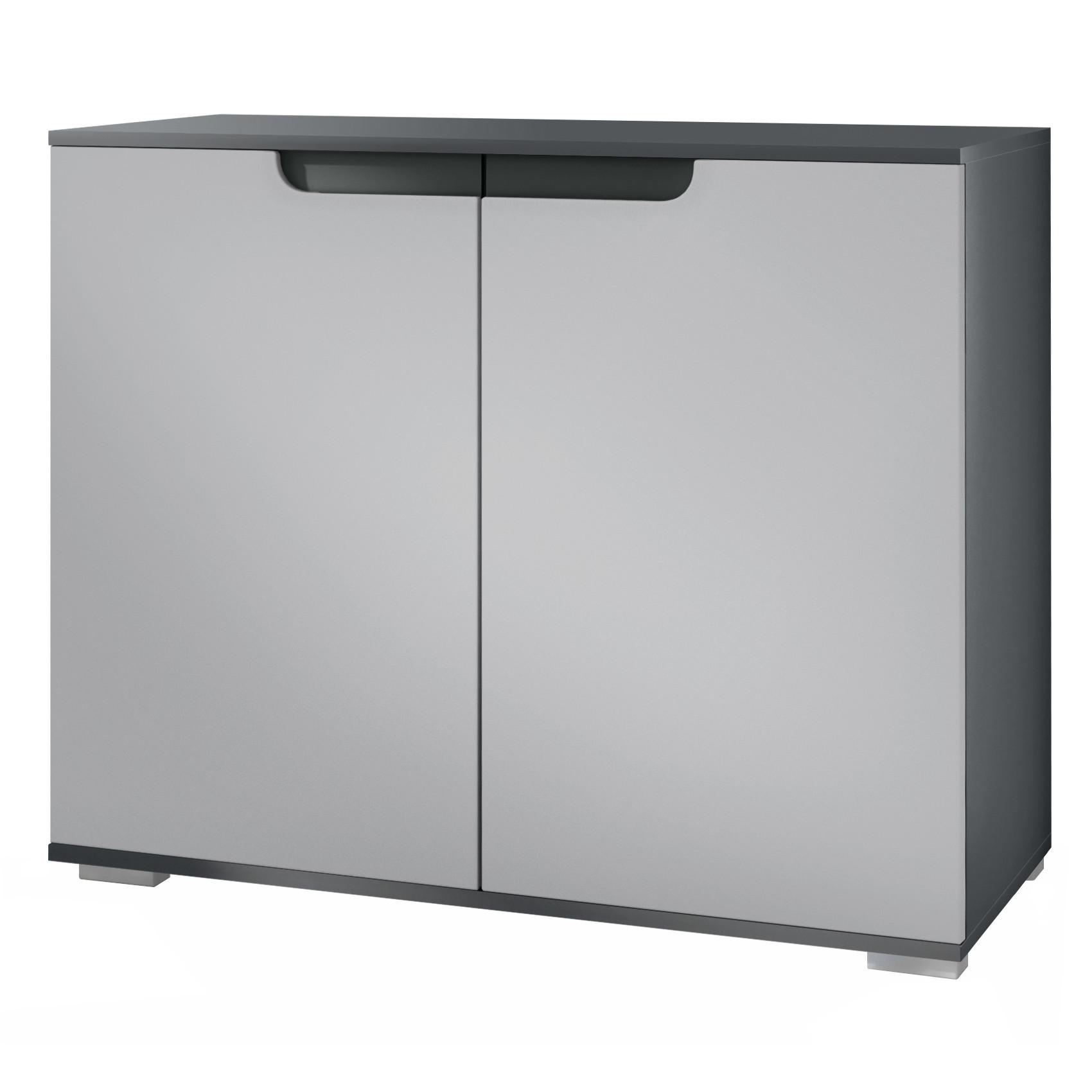 KOMMODE Sylt Hellgrau Seidenmatt - Greige, Holzwerkstoff (92.5/75.5/35cm) - Vladon