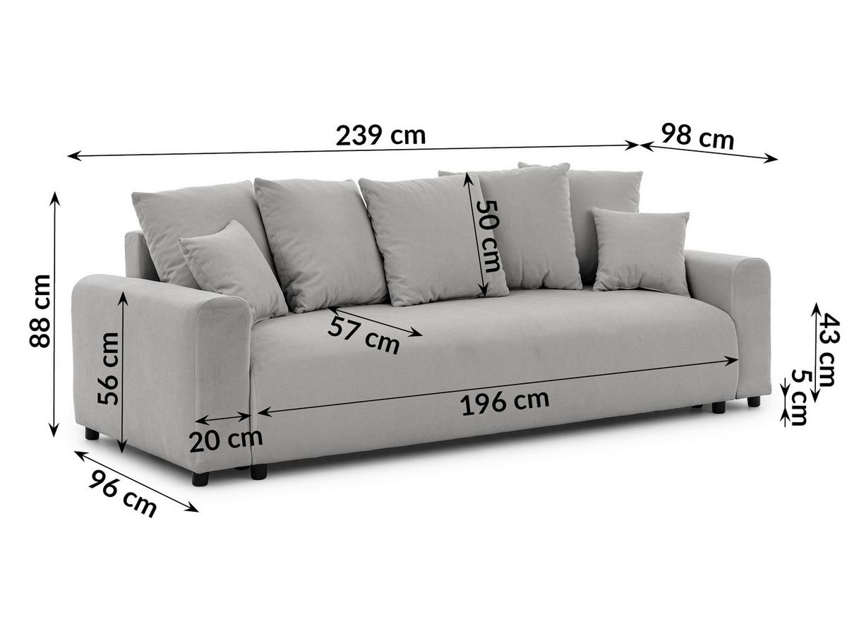 SCHLAFSOFA Calma mit Bettkasten im Bumpy-Design aus weichem Grau Webstoff - Schwarz/Grau, Holz/Kunststoff (239/88/98cm) - S-Style